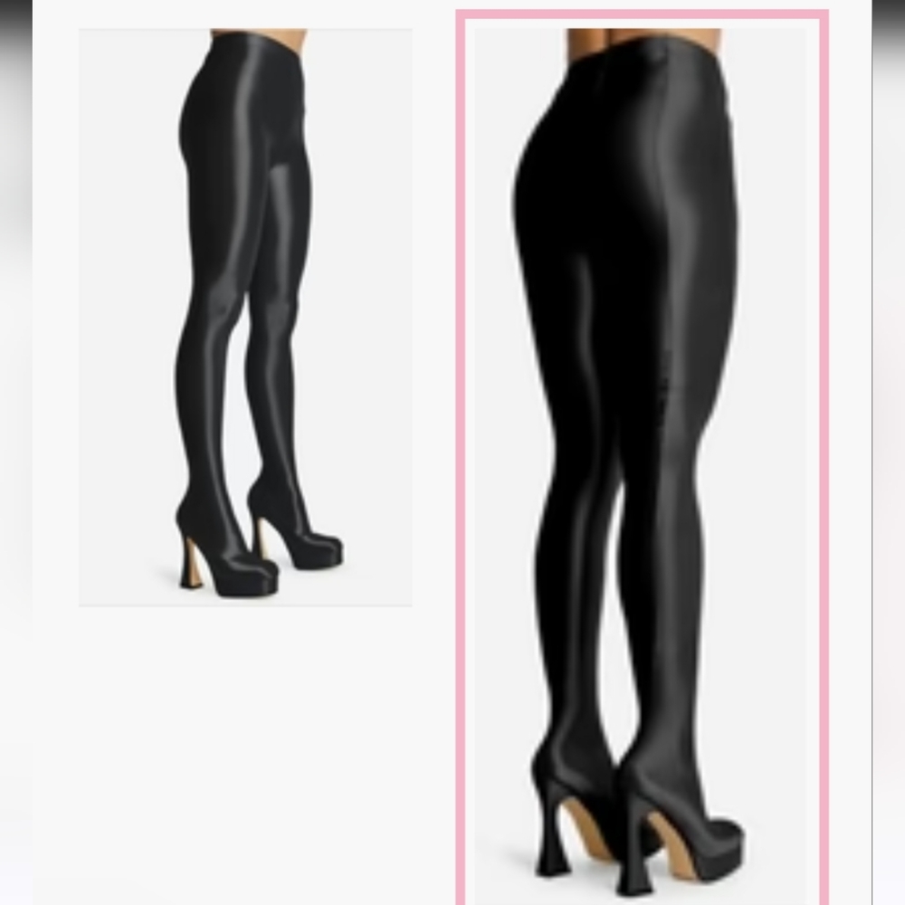 Hypnosis Square Toe Platform Flared Block Heel Lo… - image 1